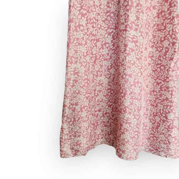 Y2K Isabella Bird White & Pink Floral V Neck Silk Midi Dress M - Picture 10 of 15